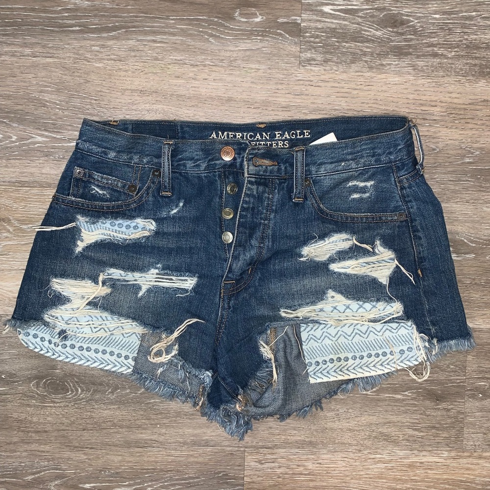 High waisted jean shorts
